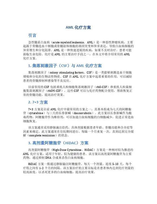 AML 化疗方案