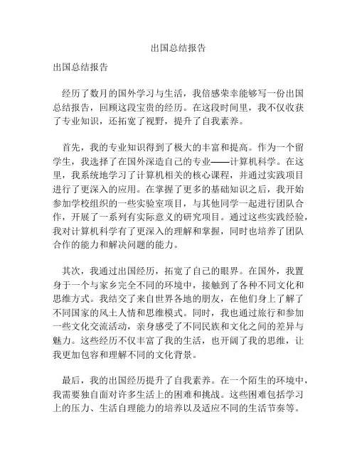 出国总结报告