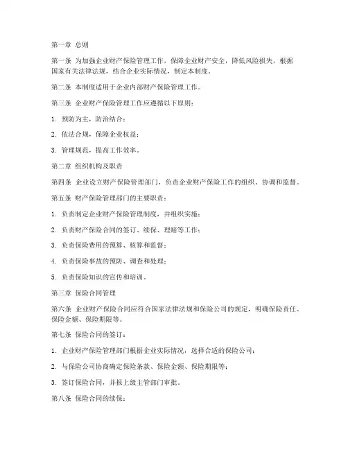 企业财产保险管理制度模板