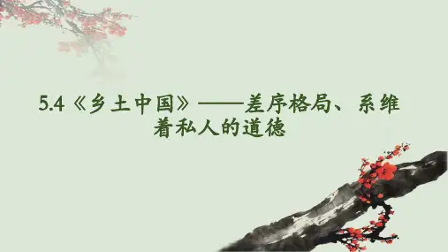 第五单元整本书阅读《乡土中国》差序格局课件精品-统编版高中语文必修上册