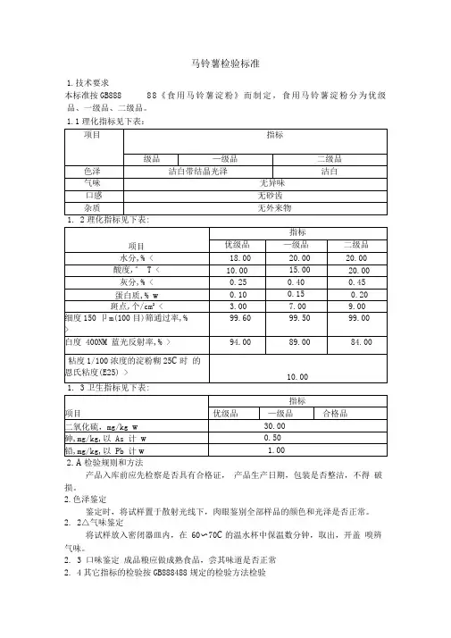 马铃薯淀粉
