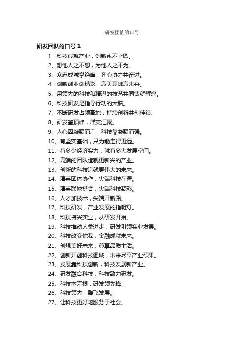 研发团队的口号