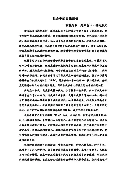 自我剖析之社会中的我