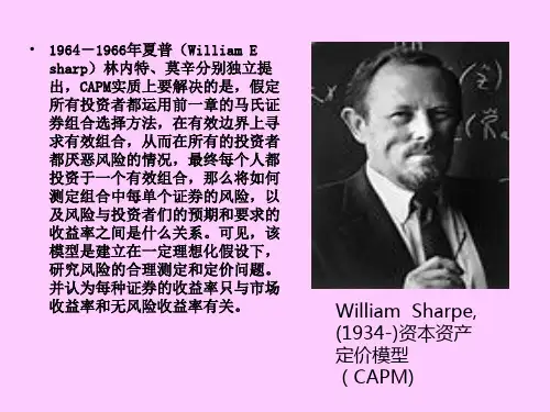 第四章CAPM模型(第一及第二节)(金融经济学导论,对外经济贸易大学)