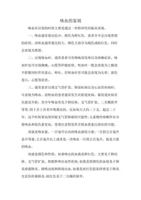 咯血的鉴别