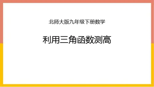 北师大版九年级下册数学《利用三角函数测高》直角三角形的边角关系说课教学课件