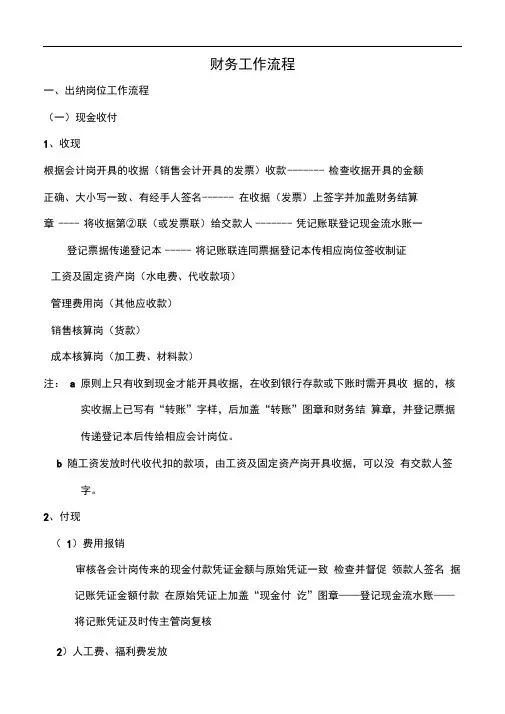 财务各岗位工作流程图