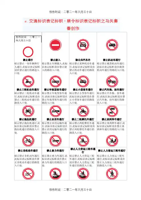 交通标志图片图解大全