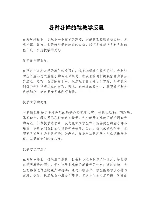 各种各样的鞋教学反思