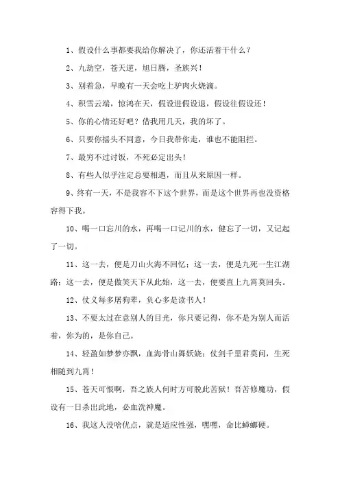 网络小说经典句子精选