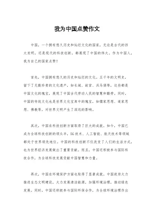 我为中国点赞作文