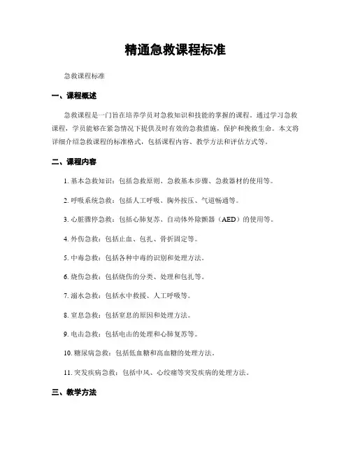 精通急救课程标准