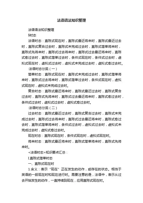 法语语法知识整理