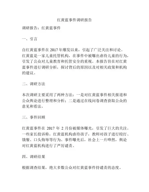 红黄蓝事件调研报告