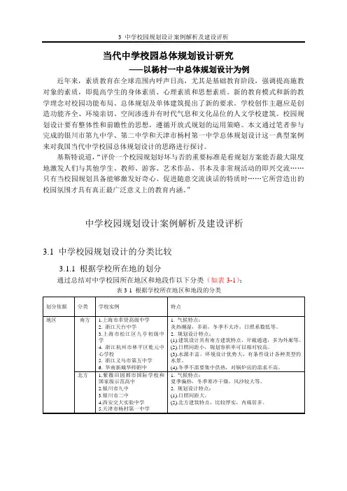 当代中学校园总体规划设计研究