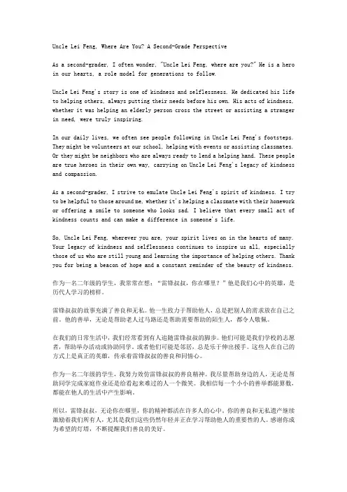 二年级雷锋叔叔你在哪里作文