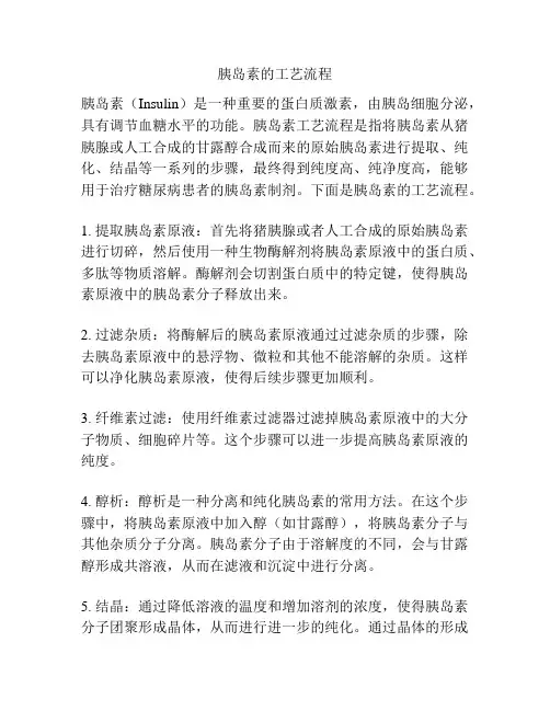 胰岛素的工艺流程
