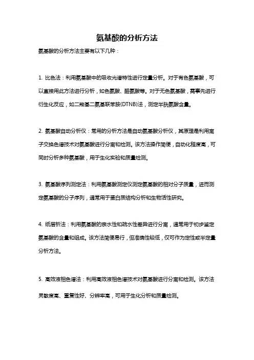 氨基酸的分析方法