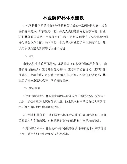 林业防护林体系建设