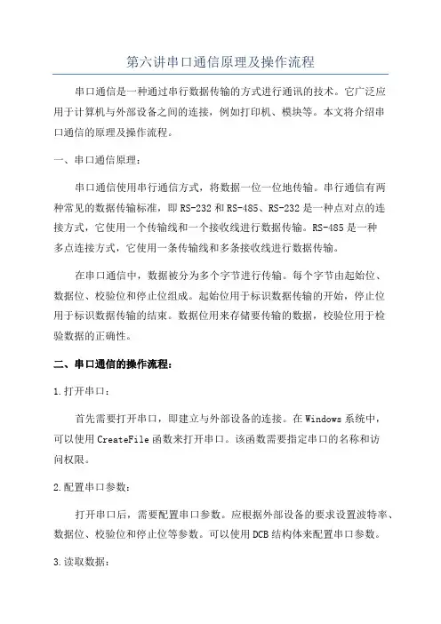 第六讲串口通信原理及操作流程