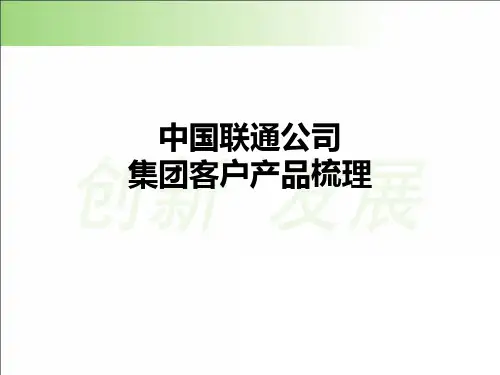 联通公司集团客户产品梳理