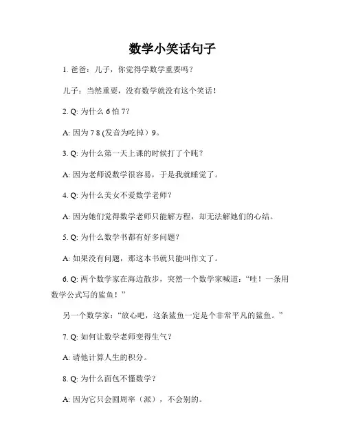 数学小笑话句子