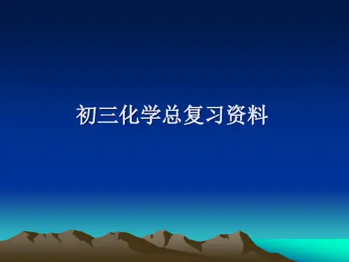 初三化学总复习资料