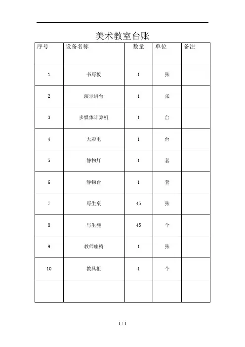 美术教室台账
