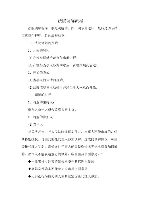 法院调解流程