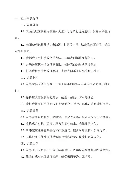 三一重工涂装标准