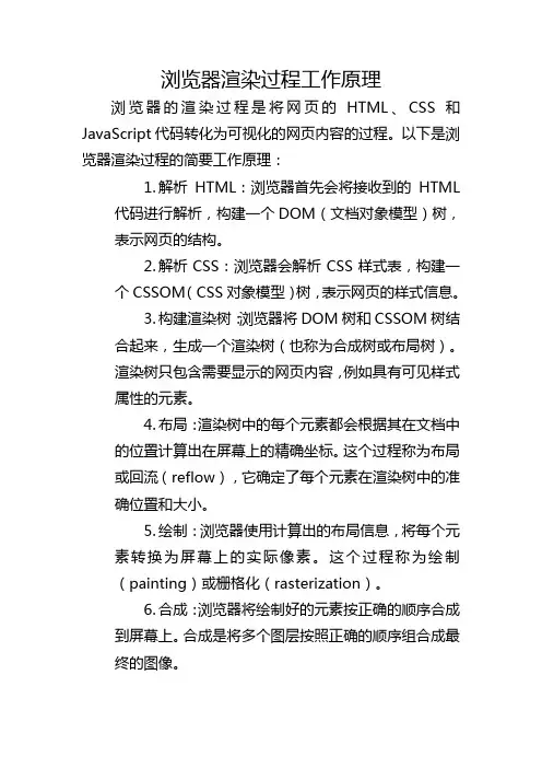 浏览器渲染过程工作原理