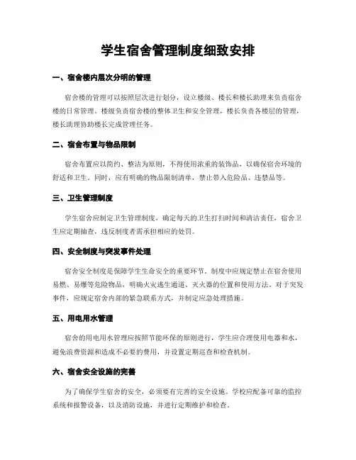 学生宿舍管理制度细致安排