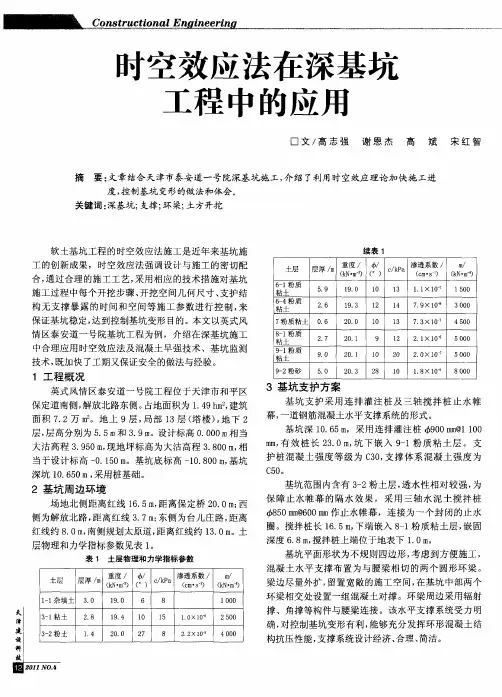 时空效应法在深基坑工程中的应用