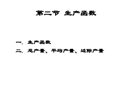 第二节 生产函数