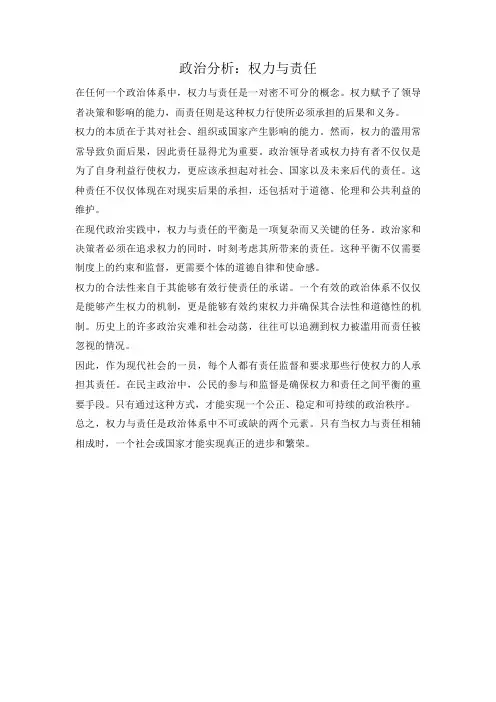 政治分析：权力与责任