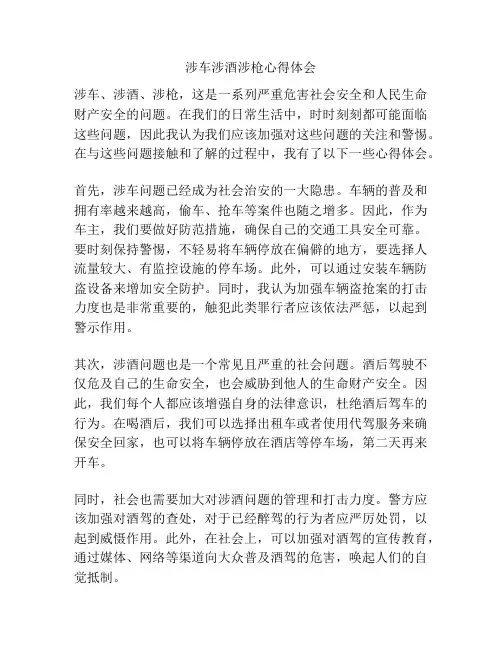涉车涉酒涉枪心得体会