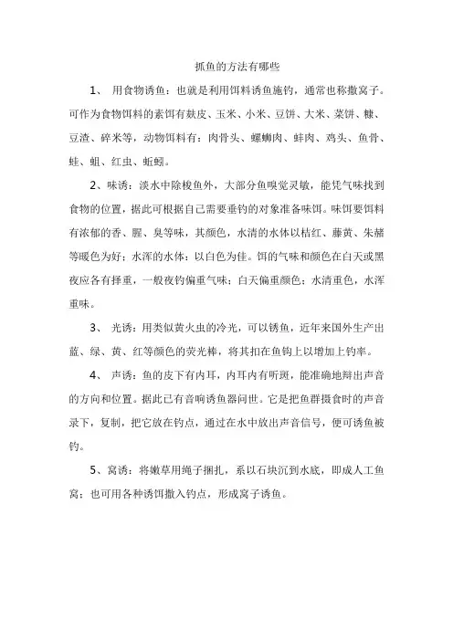抓鱼的方法有哪些