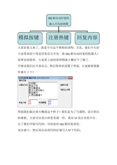 怎么制作QQ群自动回复机器人软件？