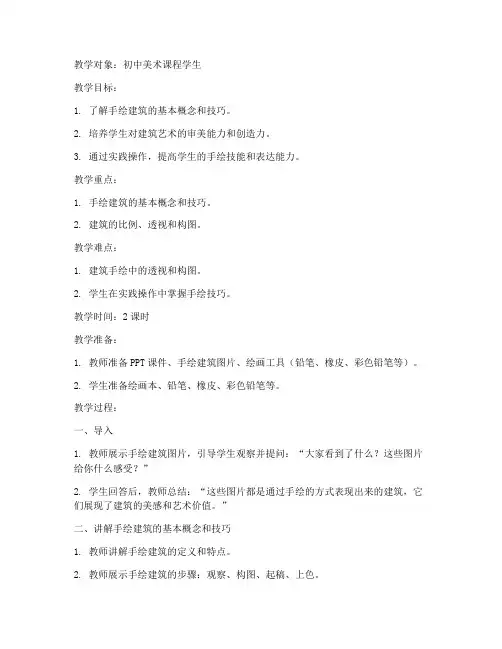 手绘建筑讲解教案模板范文