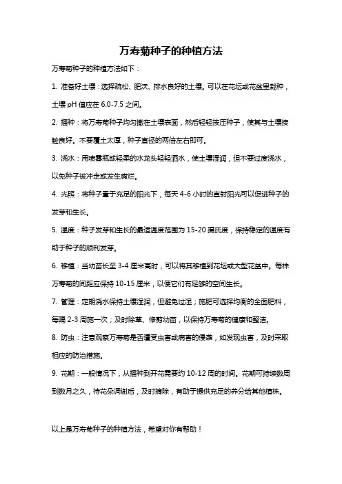 万寿菊种子的种植方法