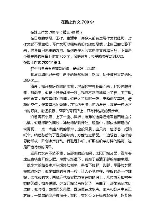 在路上作文700字