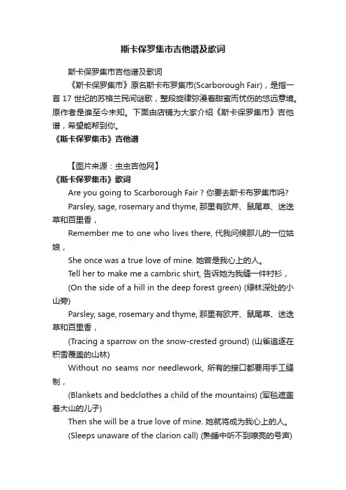 斯卡保罗集市吉他谱及歌词