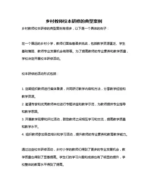 乡村教师校本研修的典型案例