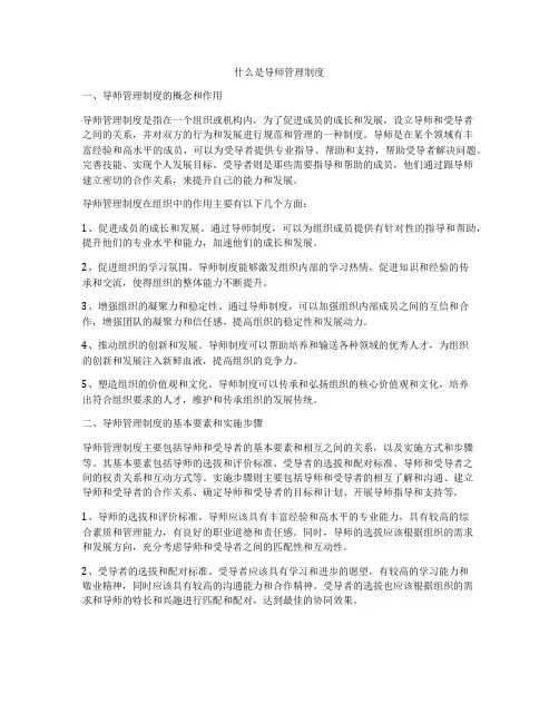 什么是导师管理制度