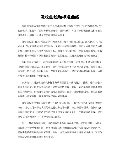 吸收曲线和标准曲线