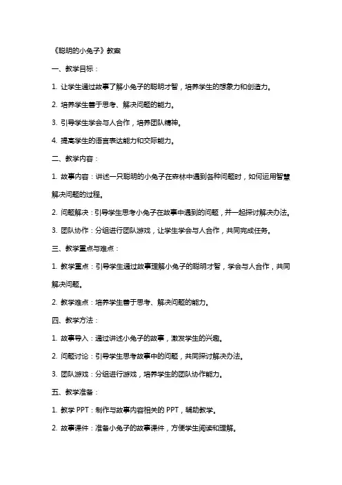 《聪明的小兔子》教案