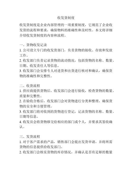 收发货制度