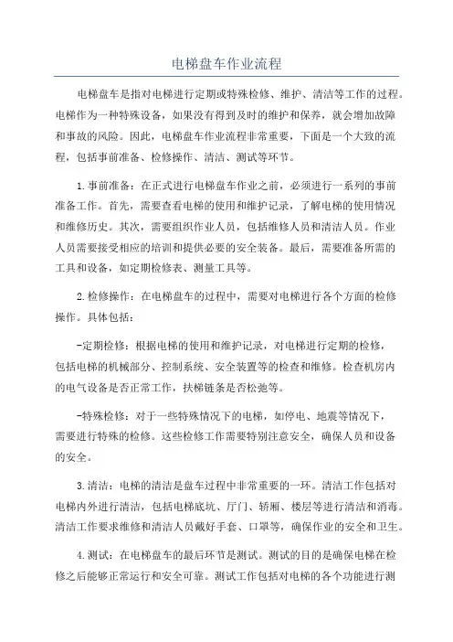 电梯盘车作业流程
