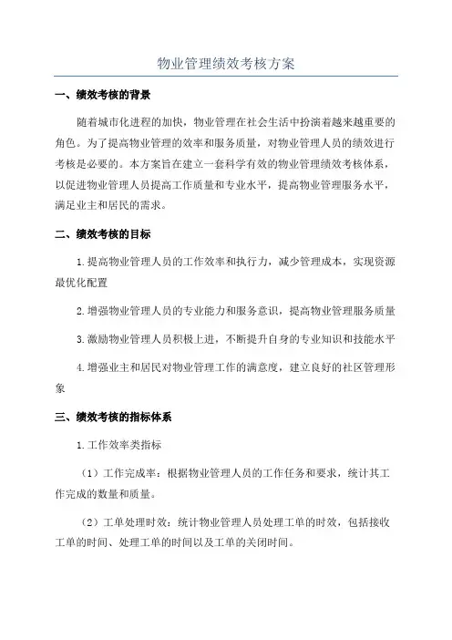 物业管理绩效考核方案