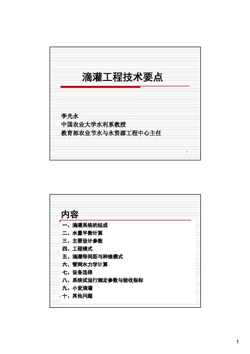 (李光永)微灌工程技术技术要点